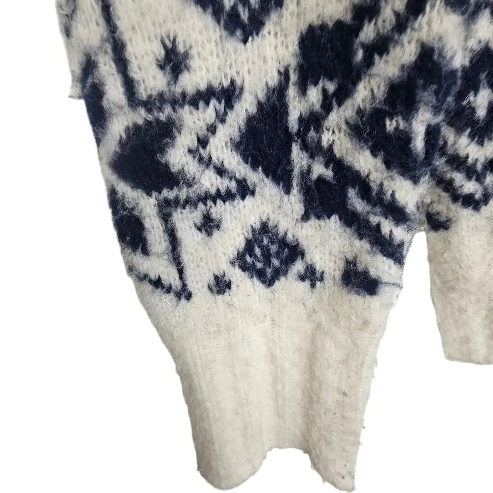J. Crew Womens Fiar Isle Nordic Wool Blend Sweater XS Snowflake Preppy Holiday